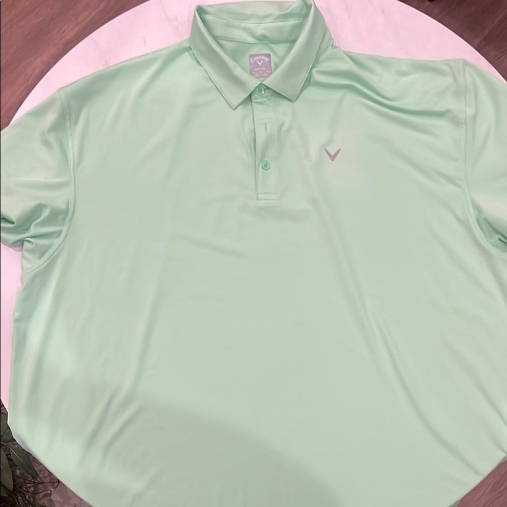 Callaway Green Polo Shirt Lightweight Breathable